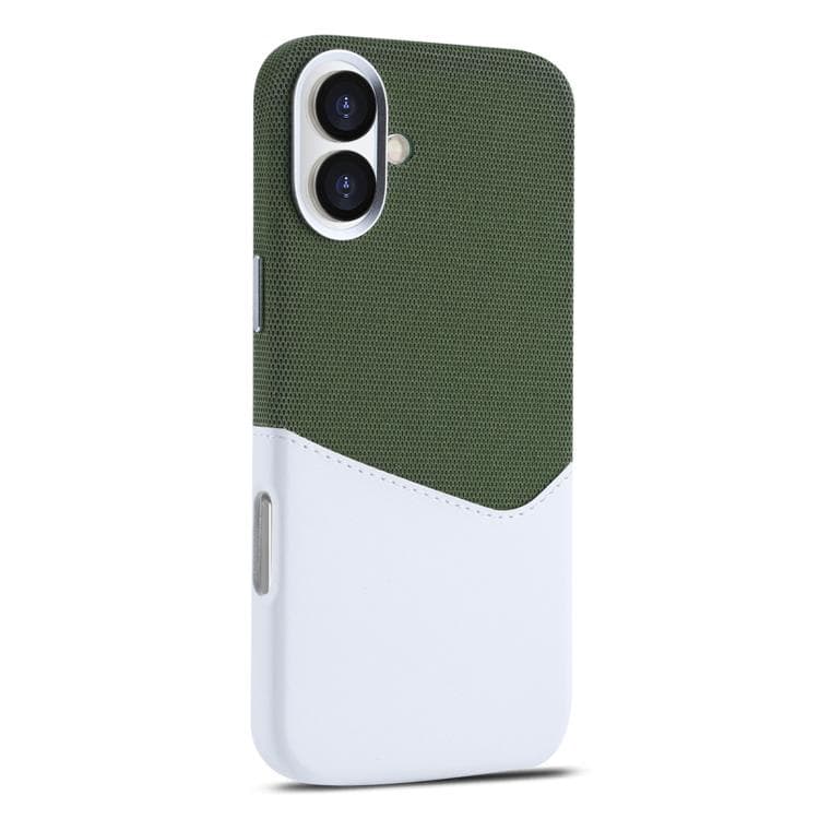 For iPhone 16 Kalebol Cloth Textue Stitching Card Slot Magnetic Phone Case(Green) - Immagine 1