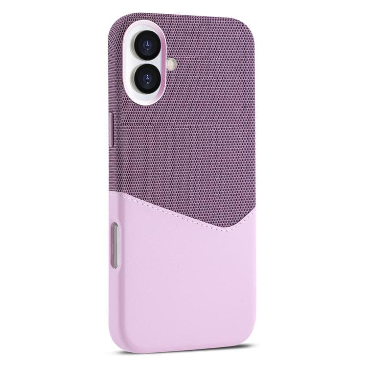 For iPhone 16 Kalebol Cloth Textue Stitching Card Slot Magnetic Phone Case(Pink) - Immagine 1