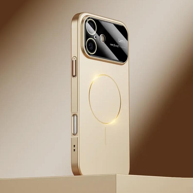 For iPhone 16 Kalebol Large Window MagSafe Frosted PC Phone Case(Desert Gold) - Immagine 1