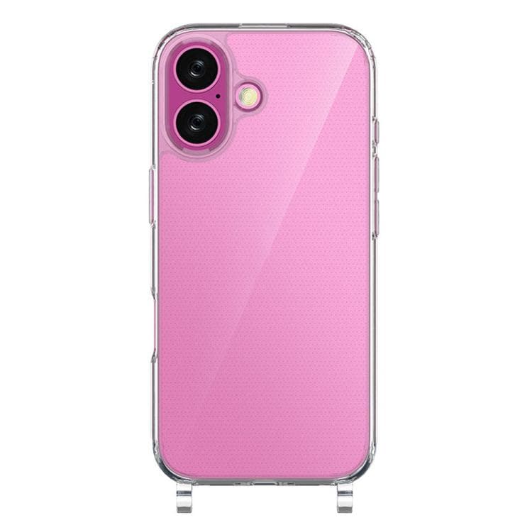 For iPhone 16 Kalebol Minimalist Transparent Lanyard Integrated Phone Case(Transparent) - Immagine 1
