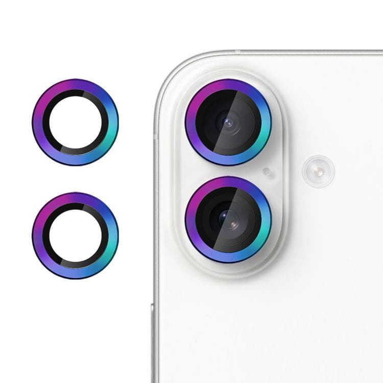 For iPhone 16 Kalebol No Flicker Ultra-Thin Individual Camera Lens Tempered Glass Film(Dazzling Colors) - Immagine 1