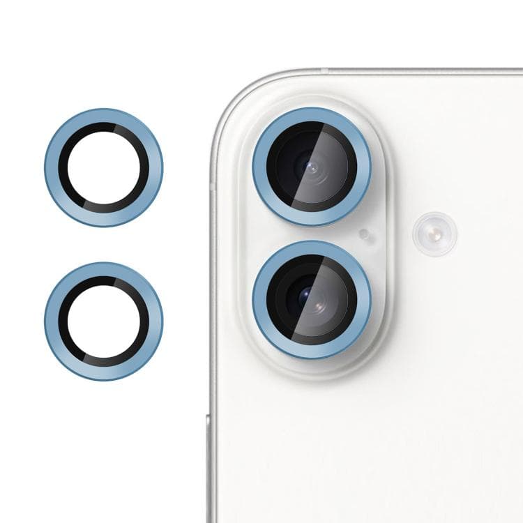 For iPhone 16 Kalebol No Flicker Ultra-Thin Individual Camera Lens Tempered Glass Film(Light Blue) - Immagine 1
