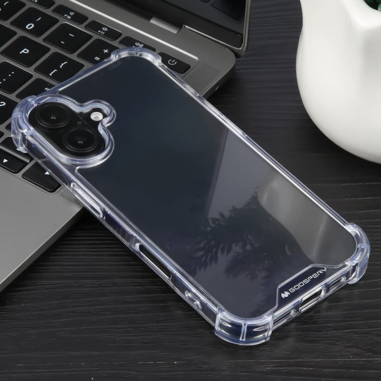 For iPhone 16 MERCURY GOOSPERY SUPER Four-Corner Shockproof TPU Phone Case(Transparent) - Immagine 1