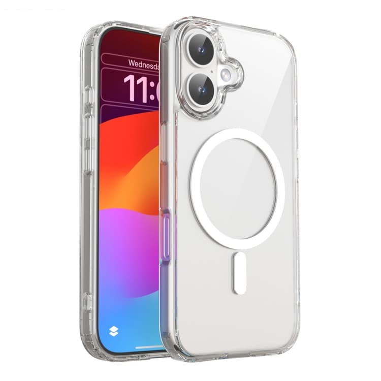 For iPhone 16 Mutural Ice Series MagSafe Magnetic TPU Phone Case(Transparent) - Immagine 1