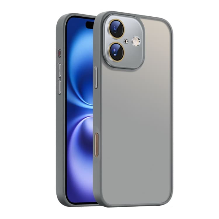 For iPhone 16 Nano Semi-transparent Frosted Skin Feel Phone Case(Titanium Gray) - Immagine 1