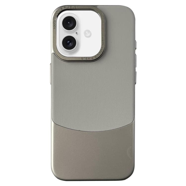 For iPhone 16 Napa Texture PC + Leather Phone Case(Grey) - Immagine 1