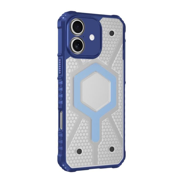 For iPhone 16 Overcome Gen 4th UAD Series PC TPU Magnetic Phone Case(Blue) - Immagine 1