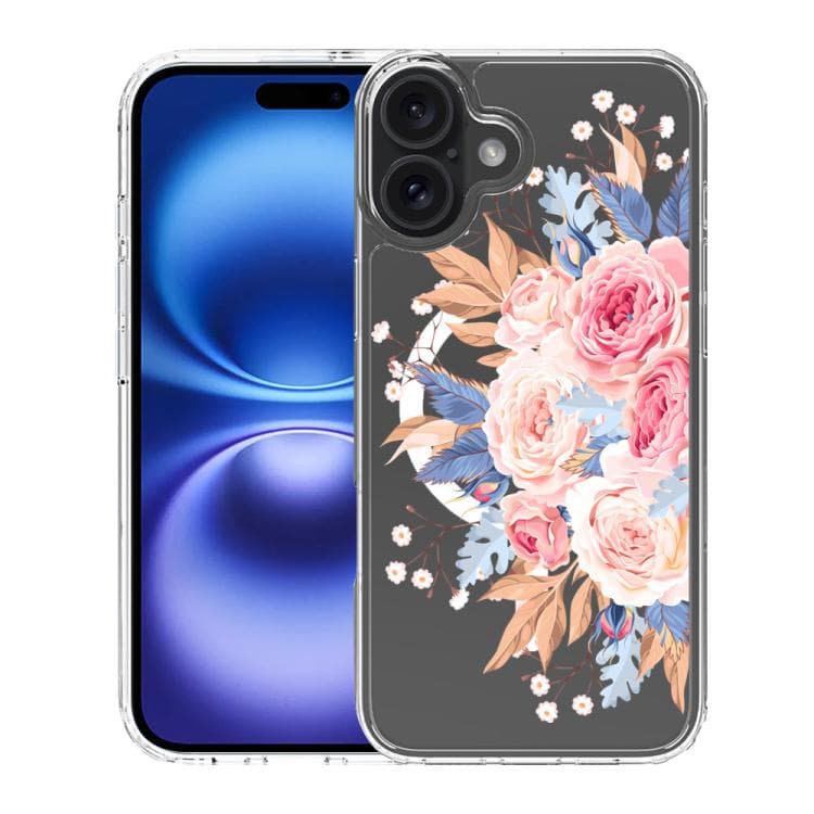 For iPhone 16 Pattern Printing TPU + PC Magnetic Shockproof Phone Case(Pink 012) - Immagine 1
