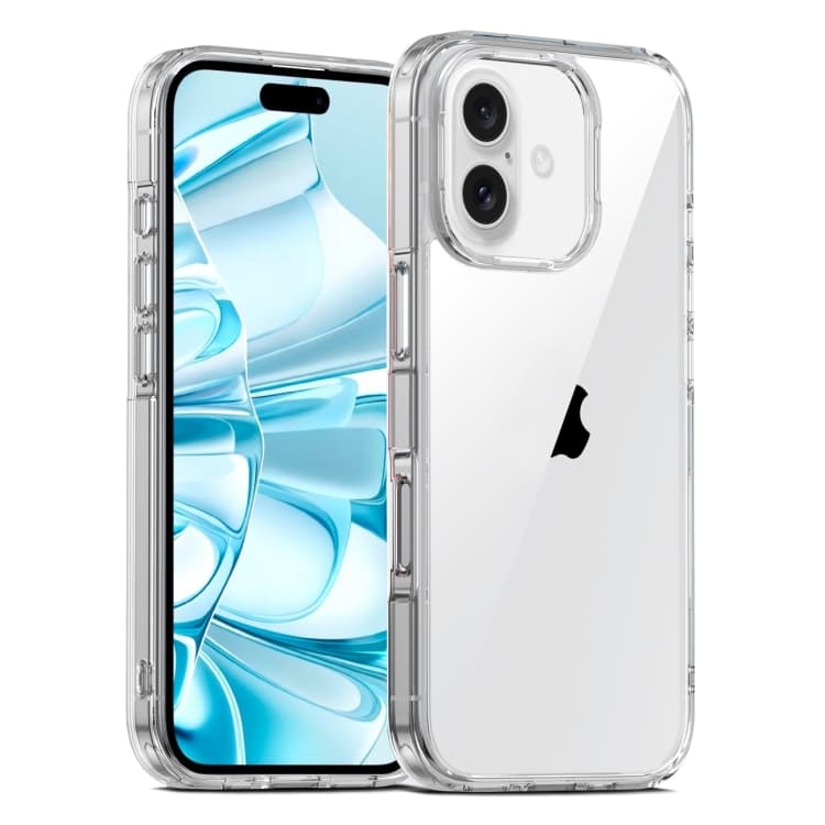 For iPhone 16 PC Hybrid TPU Full Coverage Shockproof Phone Case(Transparent) - Immagine 1