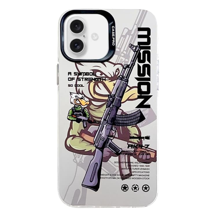 For iPhone 16 Plus Electroplated Silver Series PC Protective Phone Case(Peaceful Warrior B) - Immagine 1