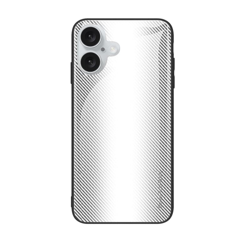 Custodia per iPhone 16 Plus in vetro texture gradient e TPU (Bianca) - Immagine 1