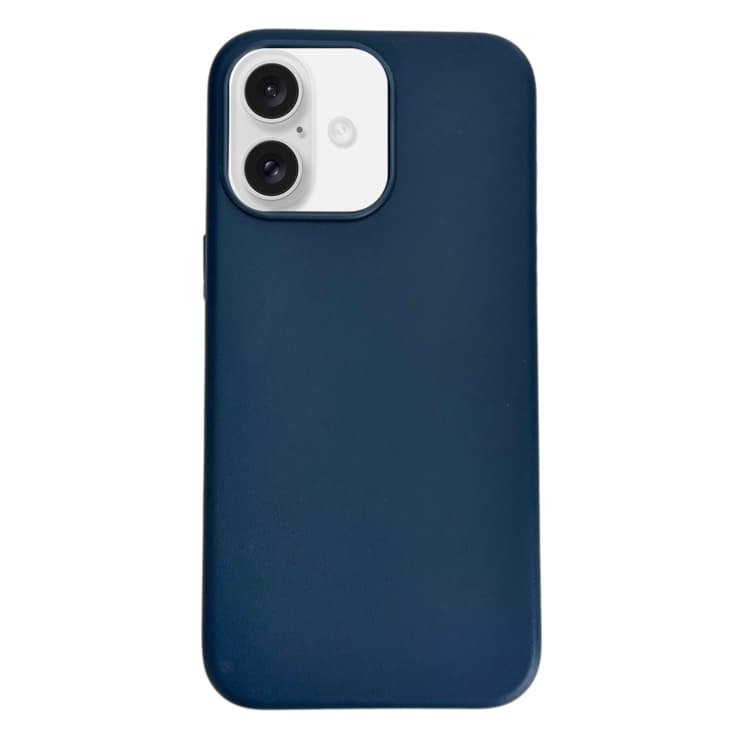 For iPhone 16 Pure Color Leather Magsafe Magnetic Phone Case(Dark Blue) - Immagine 1
