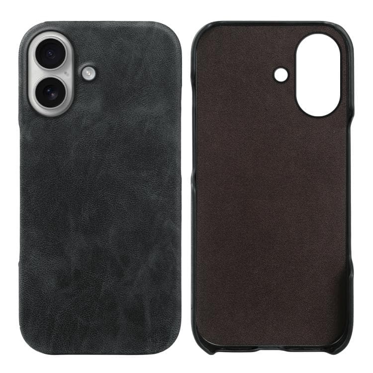 For iPhone 16 Retro-skin Magnetic Vegan Leather Back Phone Case(Black) - Immagine 1