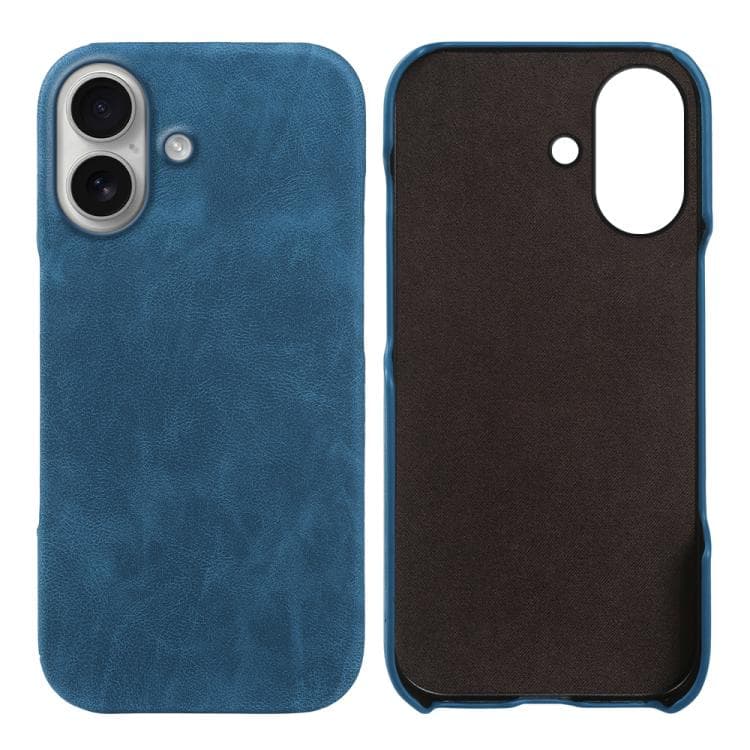 For iPhone 16 Retro-skin Magnetic Vegan Leather Back Phone Case(Deep Blue) - Immagine 1