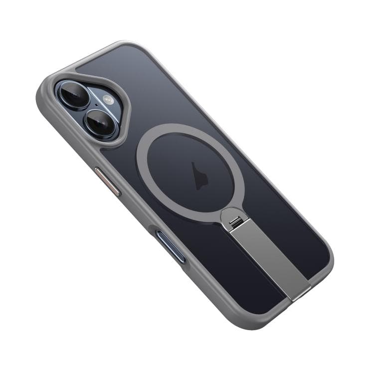 For iPhone 16 Rotating Bar Holder Magnetic MagSafe Phone Case(Grey) - Immagine 1