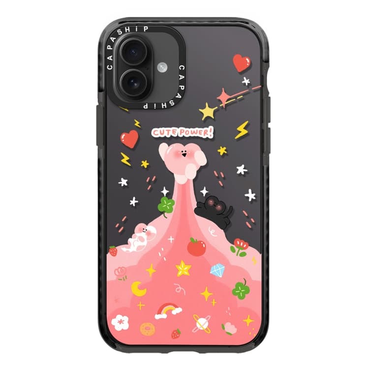 For iPhone 16 Simple Illustration Pattern Full Coverage Phone Case(Cute Little Heart A) - Immagine 1