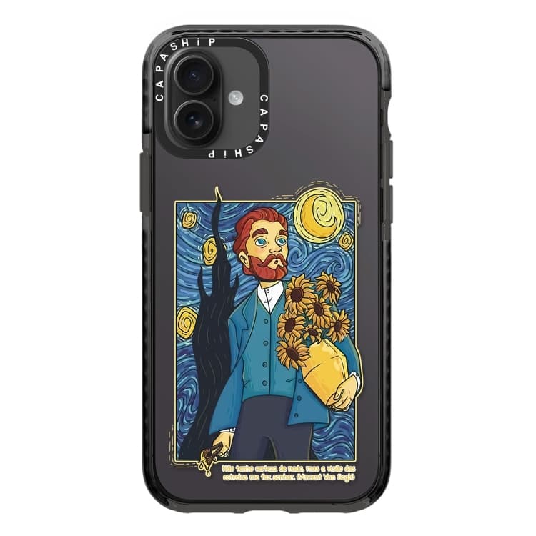 For iPhone 16 Simple Illustration Pattern Full Coverage Phone Case(Starry Sky A) - Immagine 1