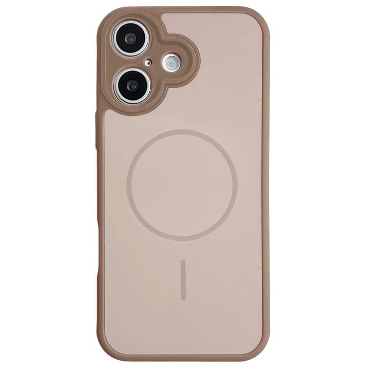 For iPhone 16 Skin Feel Color Blocking Cooling Magnetic Phone Case(Rose Pink) - Immagine 1