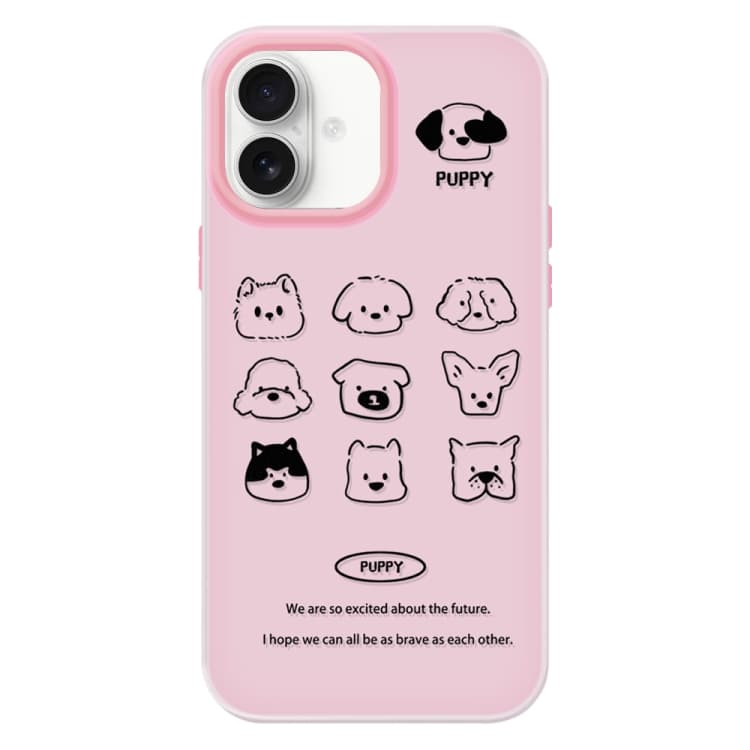For iPhone 16 Skin Feeling Jelly TPU Hybrid PC Phone Case(Animal Nine Grid Pink) - Immagine 1