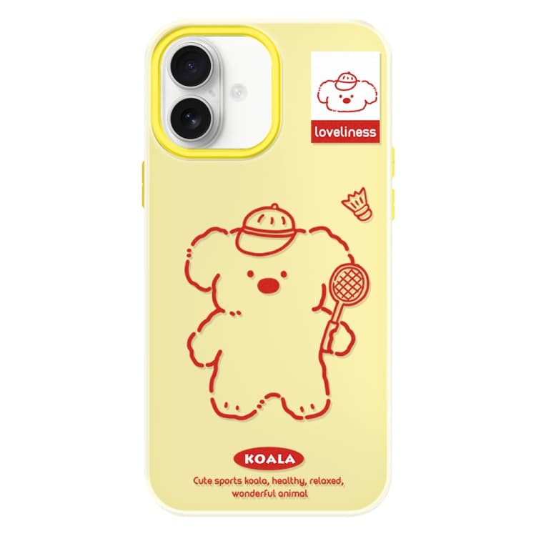 For iPhone 16 Skin Feeling Jelly TPU Hybrid PC Phone Case(Koala Yellow) - Immagine 1