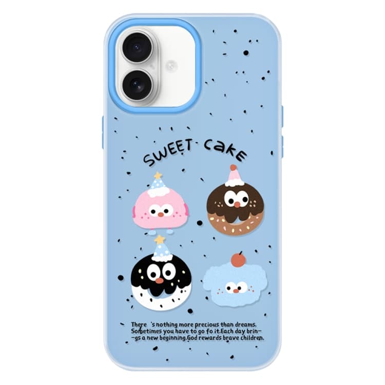 Custodia per iPhone 16 in TPU Ibrido con PC, Effetto Pelle, Jelly (Little Monster Blue) - Immagine 1