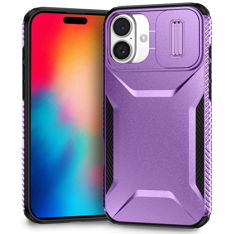 For iPhone 16 Sliding Camshield Phone Case(Purple) - Immagine 1