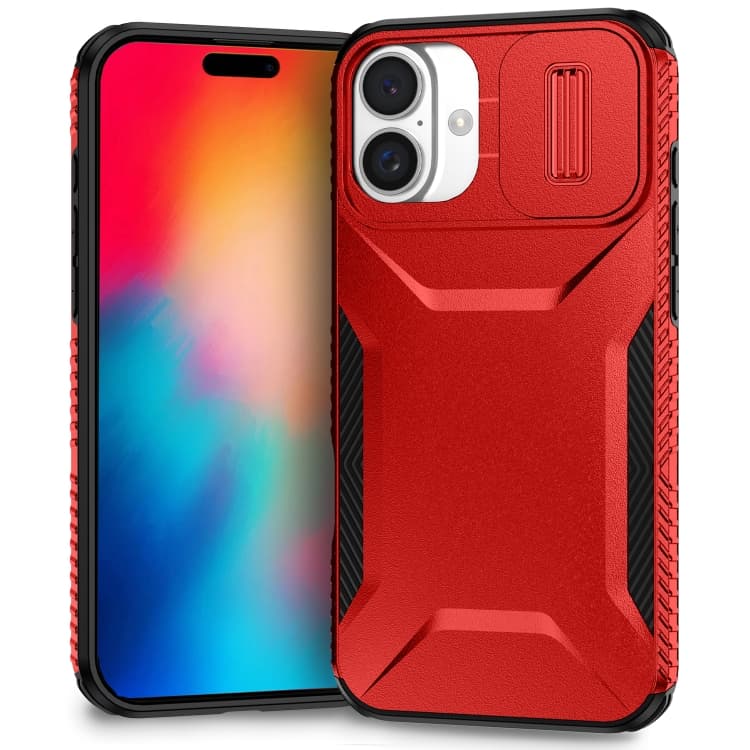 For iPhone 16 Sliding Camshield Phone Case(Red) - Immagine 1