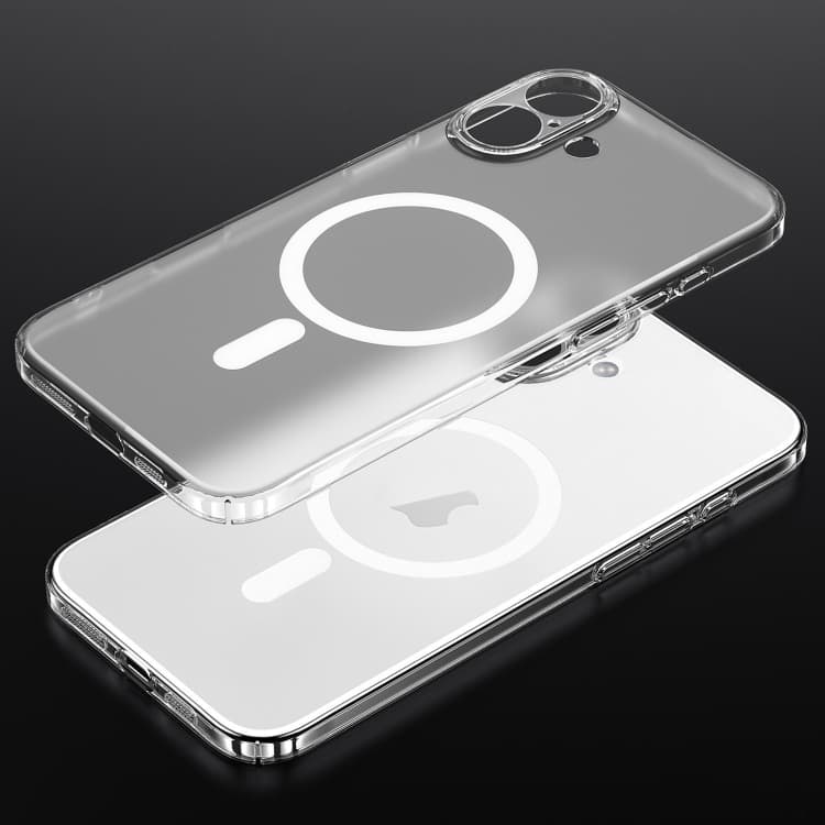 For iPhone 16 SULADA Crystal Sand Series Electroplating Frosted MagSafe Magnetic Phone Case(Transparent) - Immagine 1