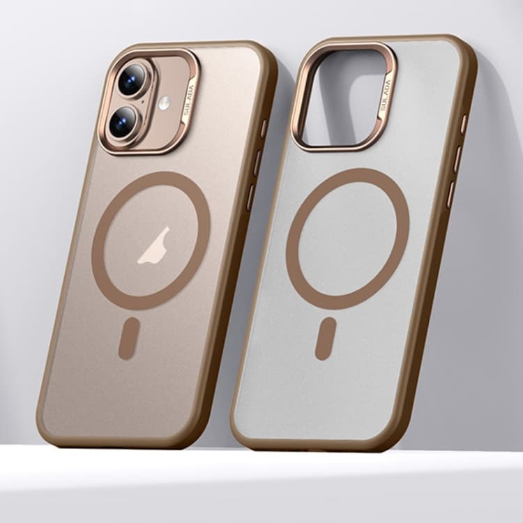 For iPhone 16 SULADA Light Sand MagSafe Magnetic PC Hybrid TPU Phone Case(Gold) - Immagine 1