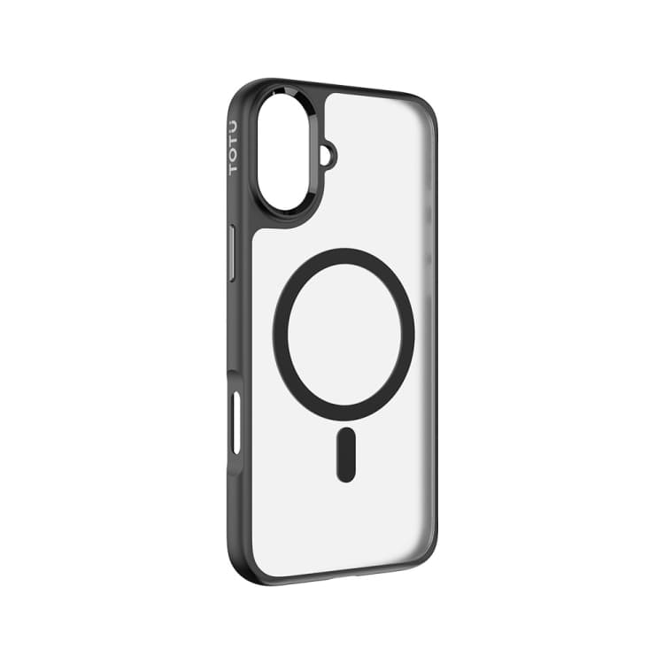 For iPhone 16 TOTU PC-7 Gold Shield Series Skin Feel MagSafe Magnetic Phone Case(Black) - Immagine 1