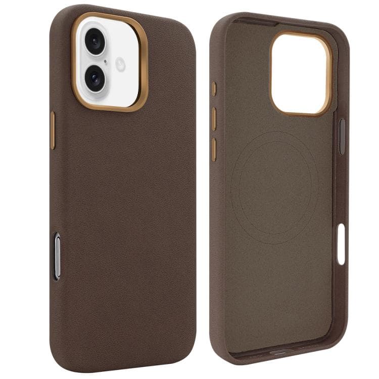 For iPhone 16 VIETAO Suede MagSafe PU Leather Phone Case(Coffee Brown) - Immagine 1