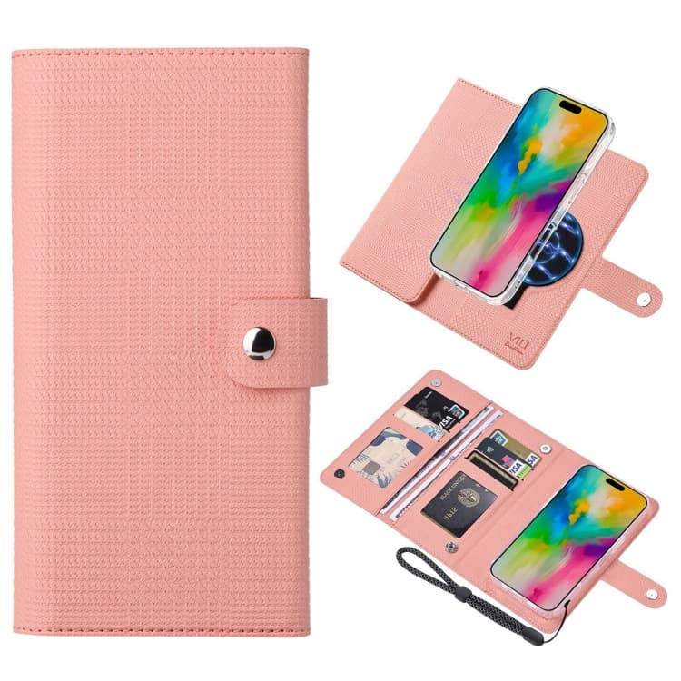 For iPhone 16 ViLi GHA-C Series RFID MagSafe Magnetic Flip Leather Phone Case(Pink) - Immagine 1