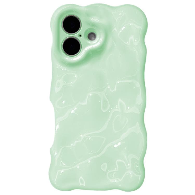 For iPhone 16 Wave Bubbles TPU Phone Case(Baby Green) - Immagine 1