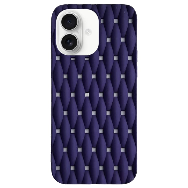 For iPhone 16 Weave Cooling Solid Color TPU Phone Case(Purple Blue) - Immagine 1