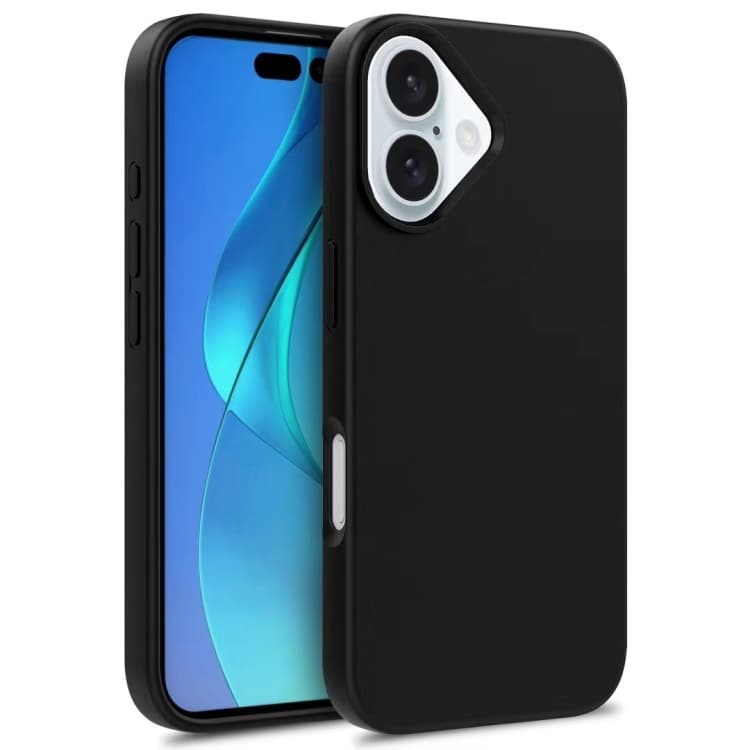 For iPhone 16 Wheat Straw TPU Phone Case(Black) - Immagine 1