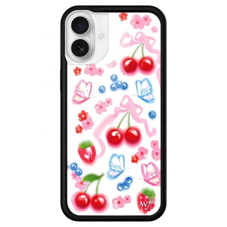 For iPhone 16 WildFlow Fairy Tales Series Pattern Phone Case(Sweet Cherry) - Immagine 1