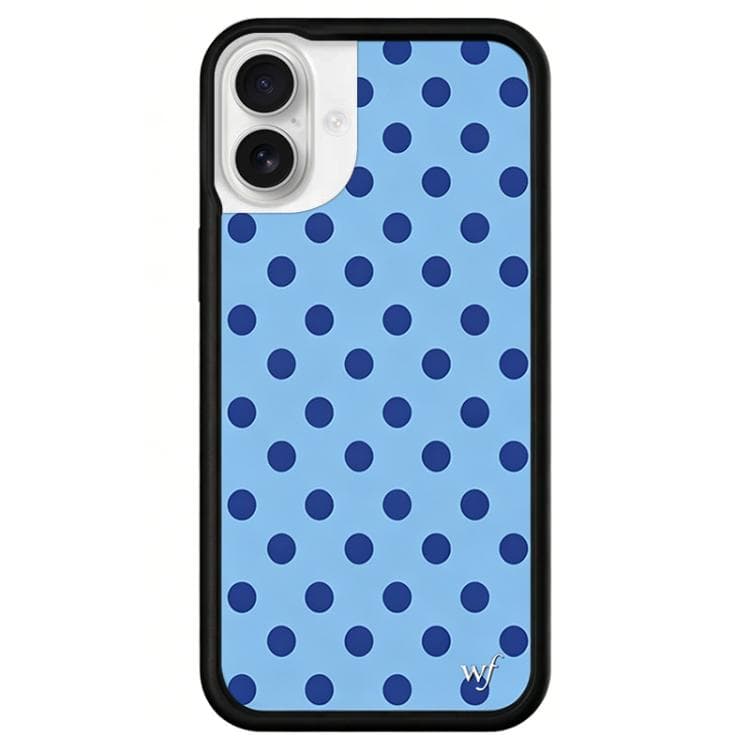 For iPhone 16 WildFlow Floral Series Pattern Phone Case(Blue Dots) - Immagine 1