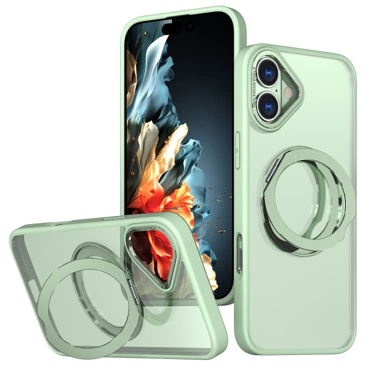 For iPhone 16 Wing Series MagSafe Magnetic Ring Holder Phone Case(Avocado Green) - Immagine 1
