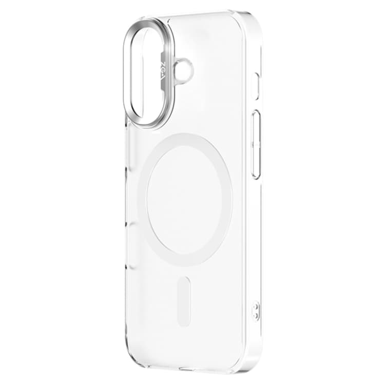 For iPhone 16 ZGA Magsafe Clear PC Tempered Glass Phone Case(Frosted White) - Immagine 1