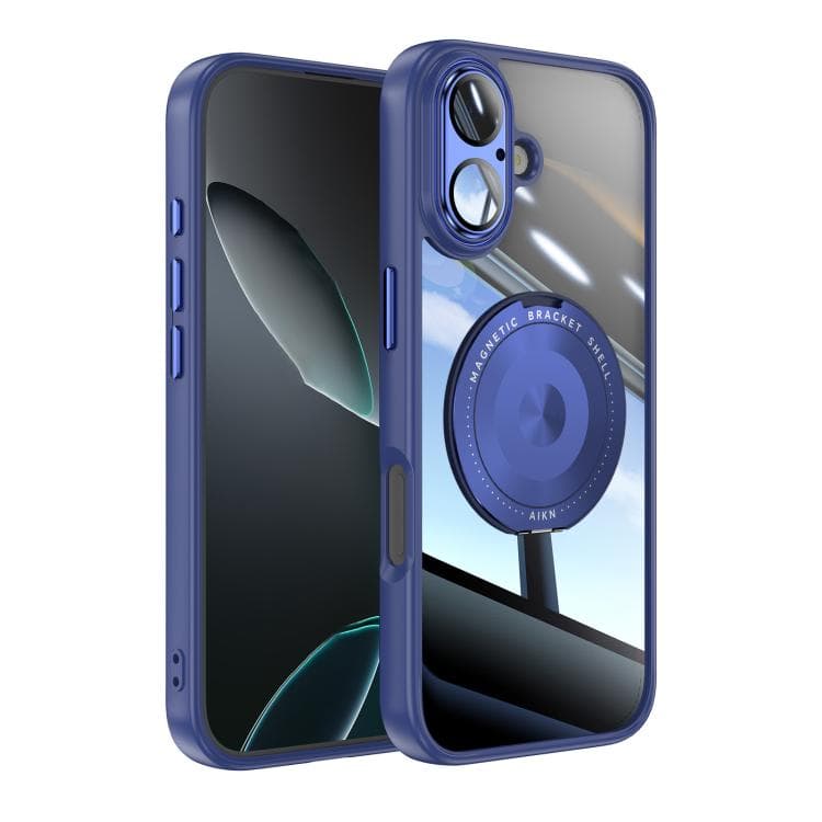 For iPhone 17 360 Holder Magsafe Acrylic Hybrid TPU Phone Case(Blue) - Immagine 1
