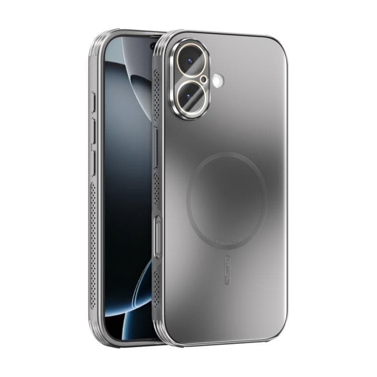 For iPhone 17 ABEEL Heat Dissipation Frosted MagSafe Phone Case with Lens Film(Silver) - Immagine 1