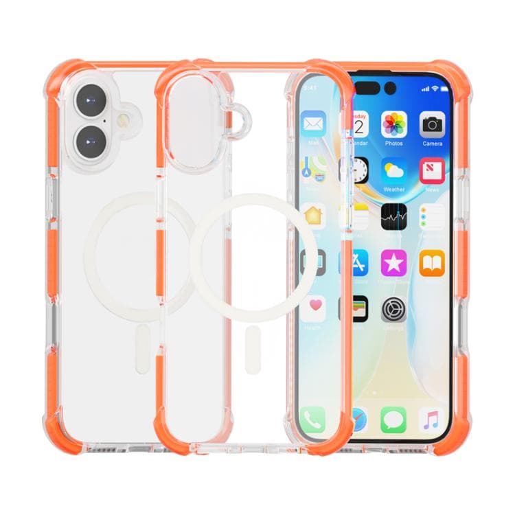 For iPhone 17 Acrylic Magsafe Magnetic Shockproof Phone Case(Orange) - Immagine 1