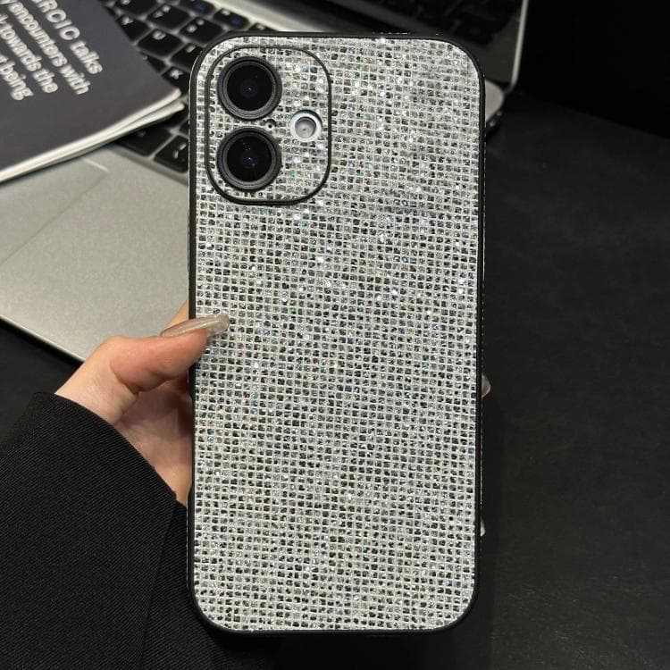For iPhone 17 Acrylic Rhinestone Full Coverage Phone Case(Silver) - Immagine 1