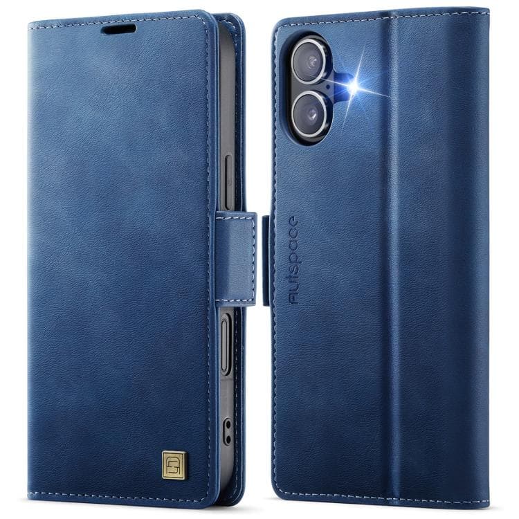 For iPhone 17 AutSpace A11 Side Buckle MagSafe Magnetic RFID Phone Leather Case(Blue) - Immagine 1