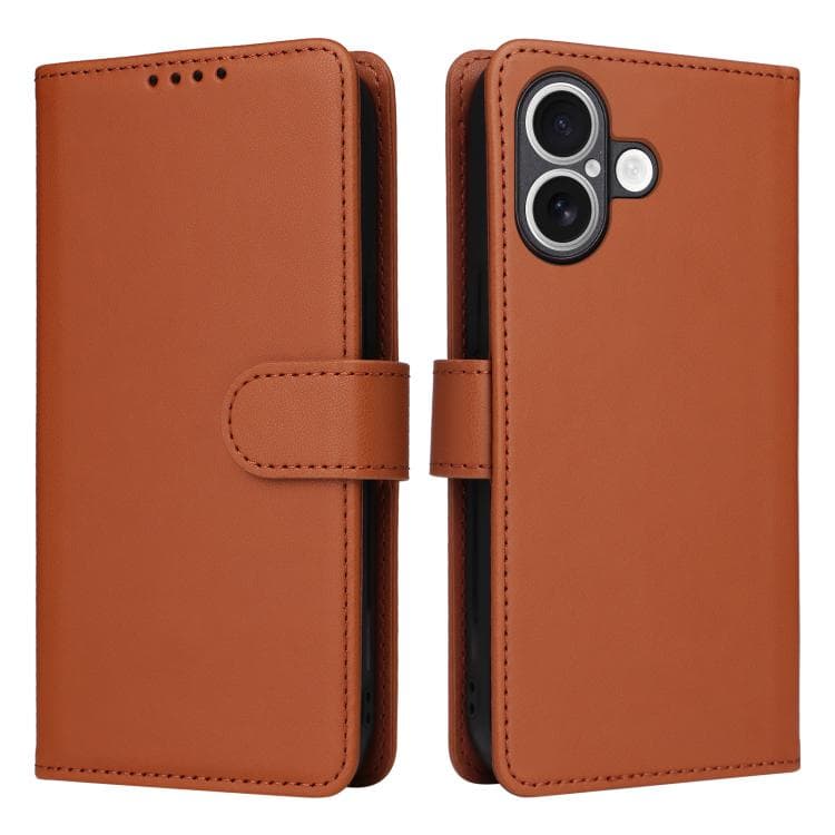 For iPhone 17 BETOPNICE BN-005 2 in 1 Detachable Imitate Genuine Leather Phone Case(Brown) - Immagine 1