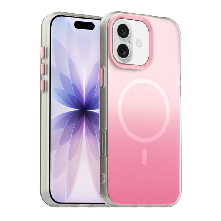 For iPhone 17 Candy Gradient Series 3 in 1 Hybrid Magnetic Phone Case(Pink) - Immagine 1