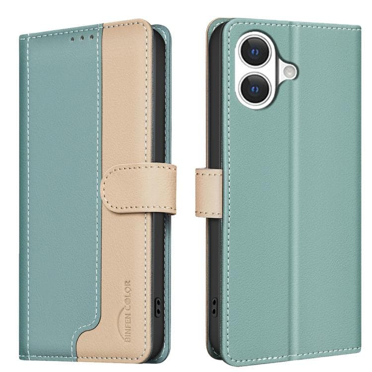 For iPhone 17 Color Matching RFID Anti-theft Leather Phone Case(Green) - Immagine 1