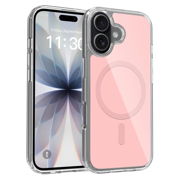 For iPhone 17 Colorful Hard PC Hybrid Soft TPU Magnetic Phone Case(Pink) - Immagine 1