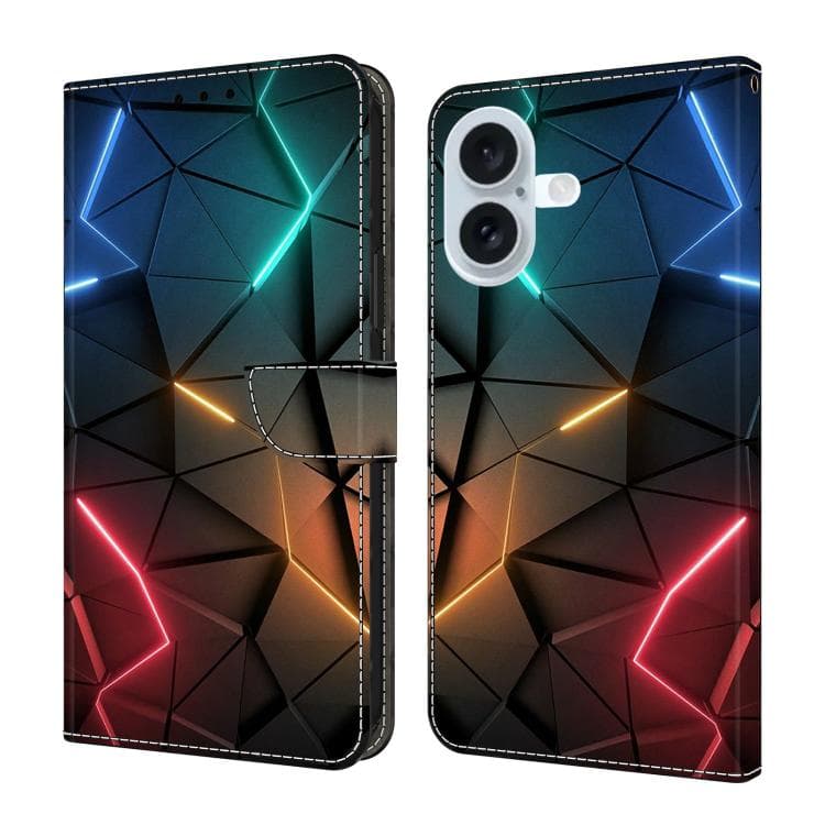 For iPhone 17 Crystal-Like Painted Vegan Leather Phone Case(Light Rift) - Immagine 1