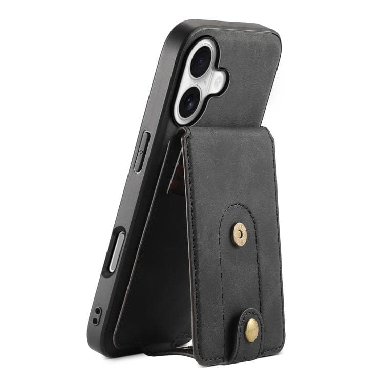For iPhone 17 Denior D14 NK Retro Pattern MagSafe Magnetic Card Holder Leather Phone Case(Black) - Immagine 1